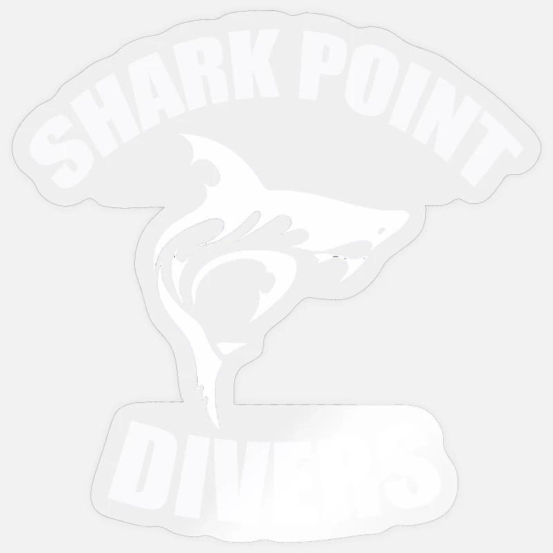 SHARK POINT DIVERS - Sticker size S (10 x 10 cm) - transparent glossy