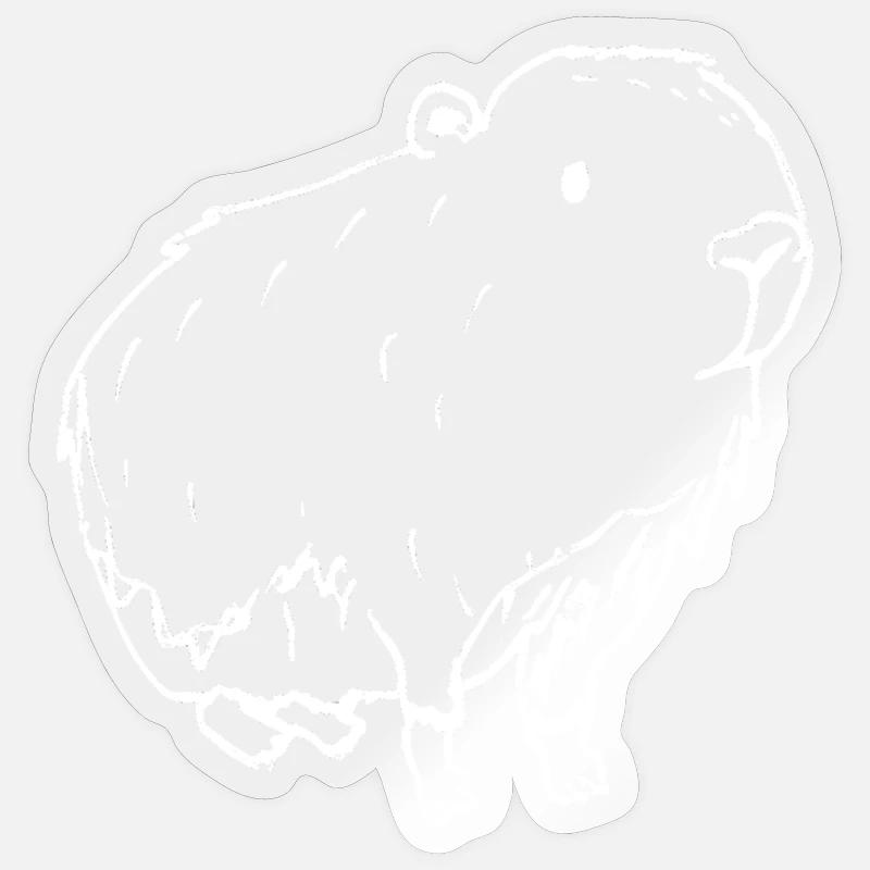 Abstract Kapybara white - Sticker size S (10 x 10 cm) - transparent glossy