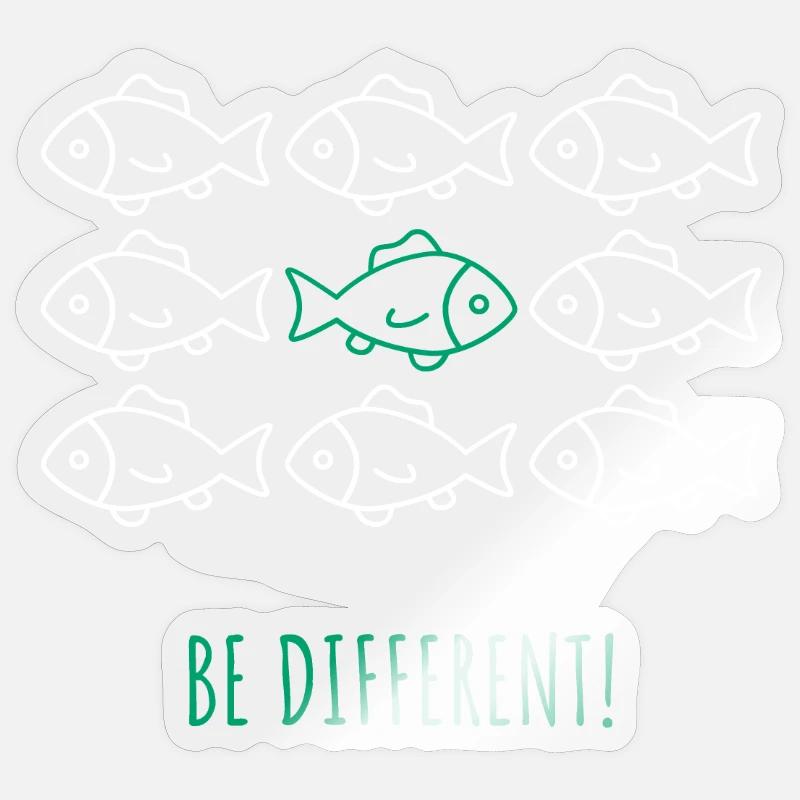 Be different! - Be different! Fish School Sticker size S (10 x 10 cm)