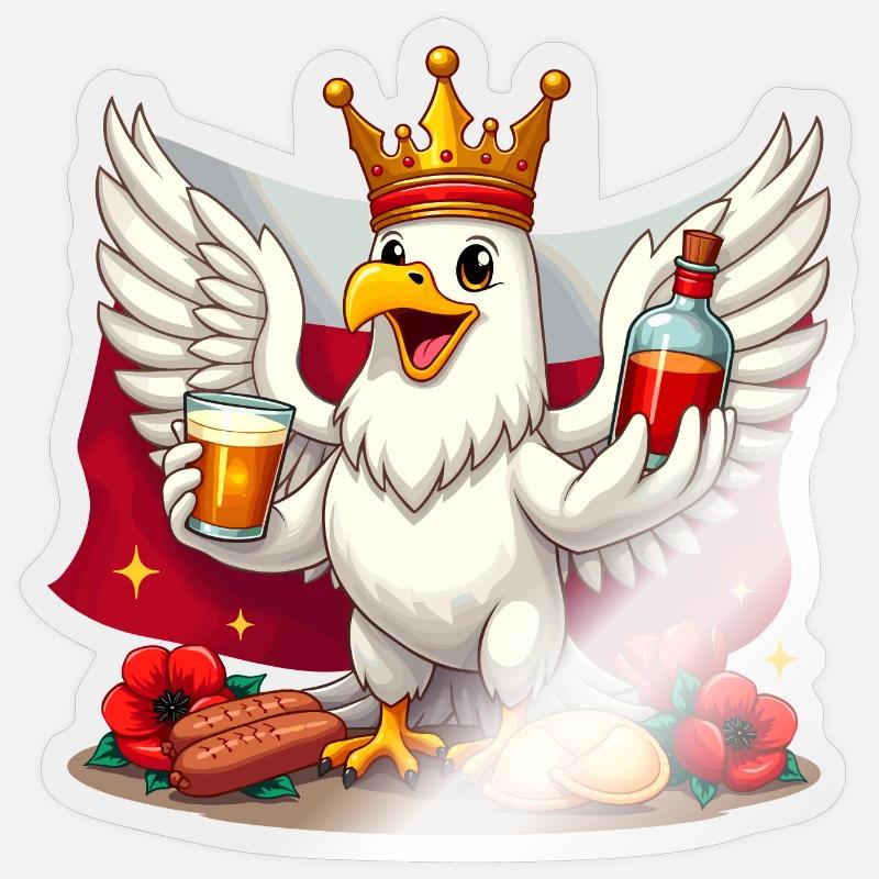 Polnischer Adler mit Krone - Sticker Größe S (10 x 10 cm) - Transparent glänzend