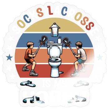 Socken Lacrosse - Sticker Größe S (10 x 10 cm) - Transparent glänzend - Vorne