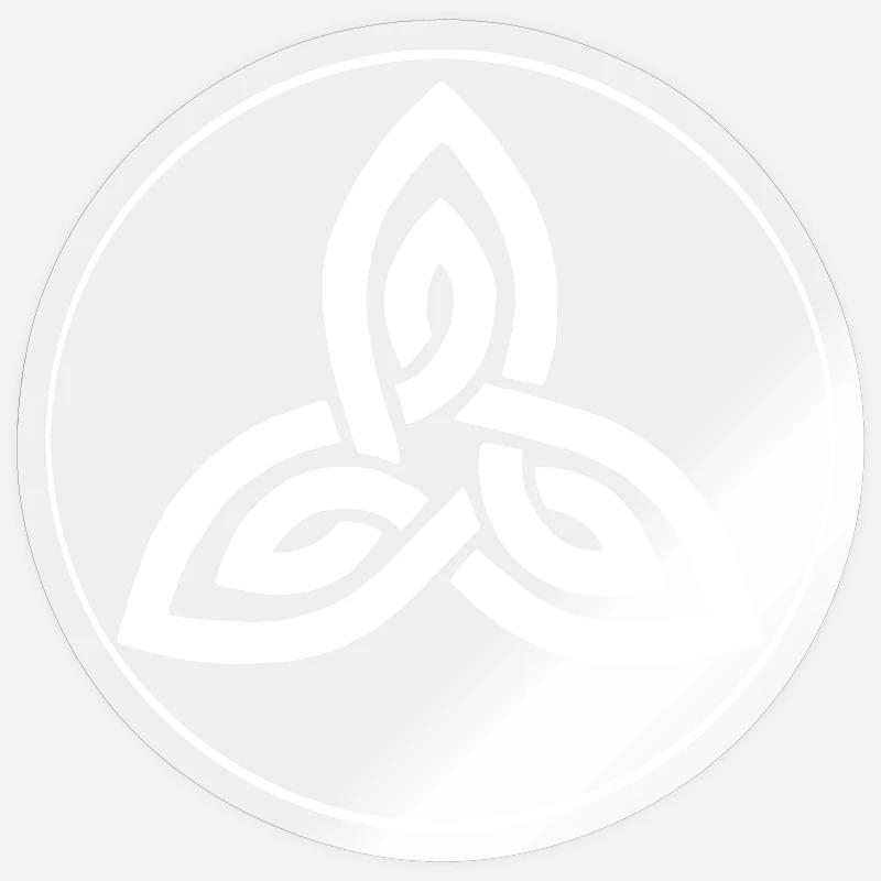 Fleur celte blanche Sticker taille S (10 x 10 cm)