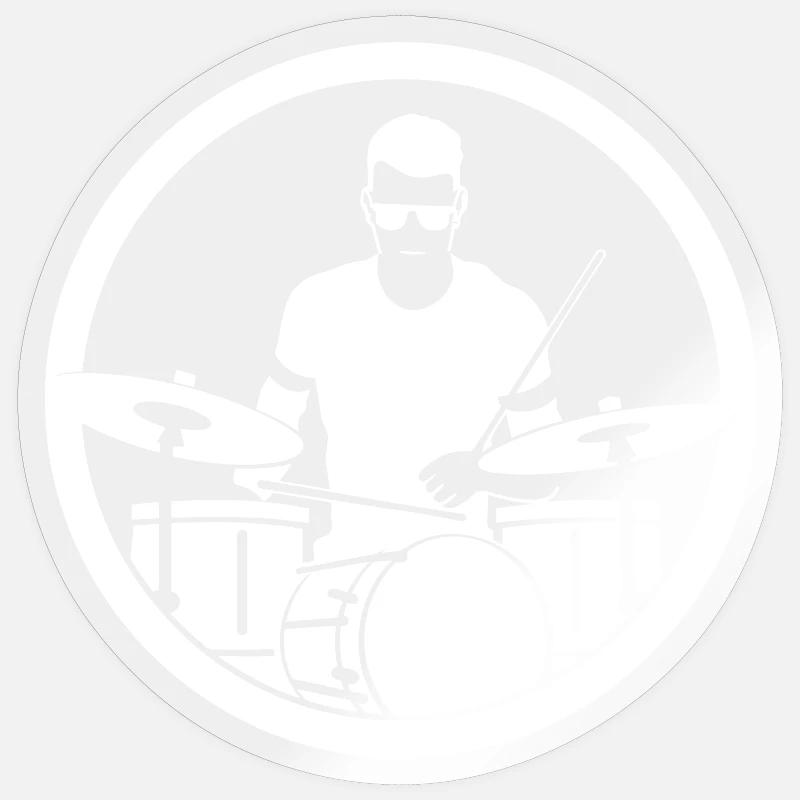 Drummer - Sticker size S (10 x 10 cm) - transparent glossy