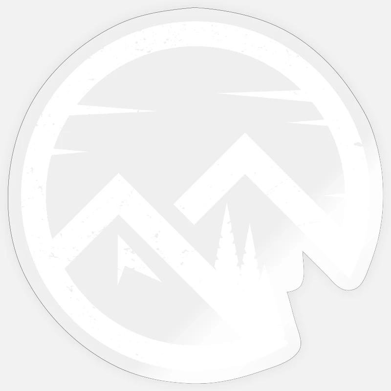 Circular Mountain Emblem - Sticker size S (10 x 10 cm) - transparent glossy