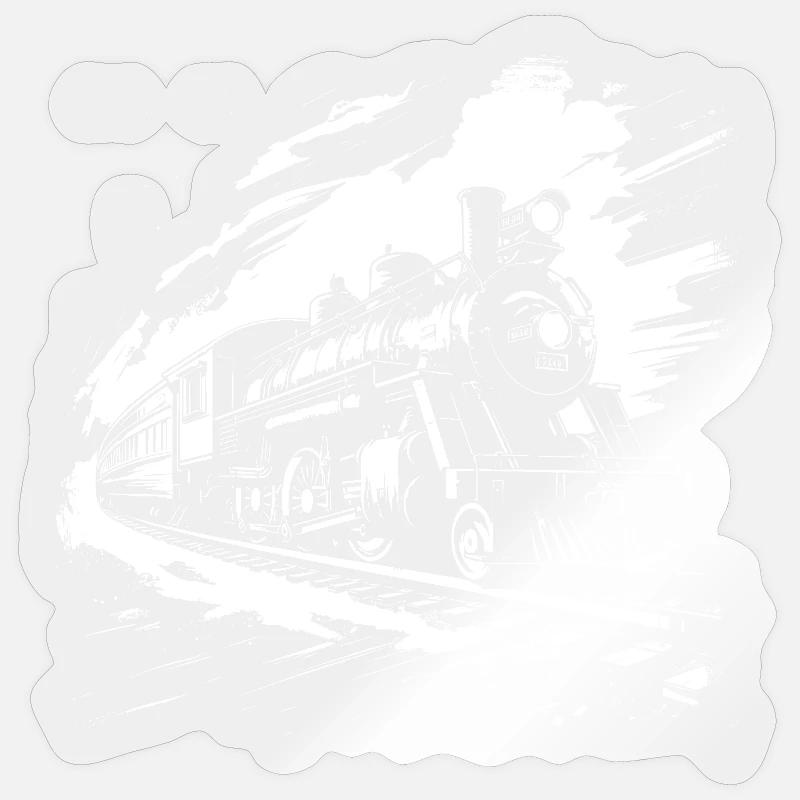 Railway Drawing - Sticker size S (10 x 10 cm) - transparent glossy