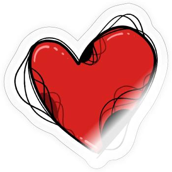 Rotes Herz - Sticker Größe S (10 x 10 cm) - Transparent glänzend - Vorne