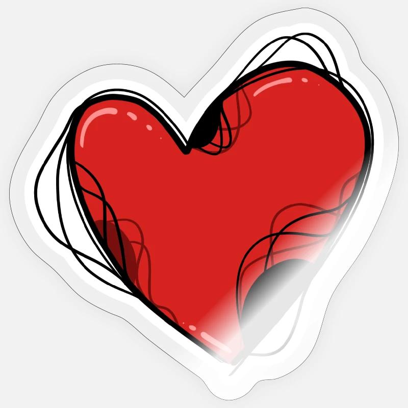 Rotes Herz Sticker Größe S (10 x 10 cm)