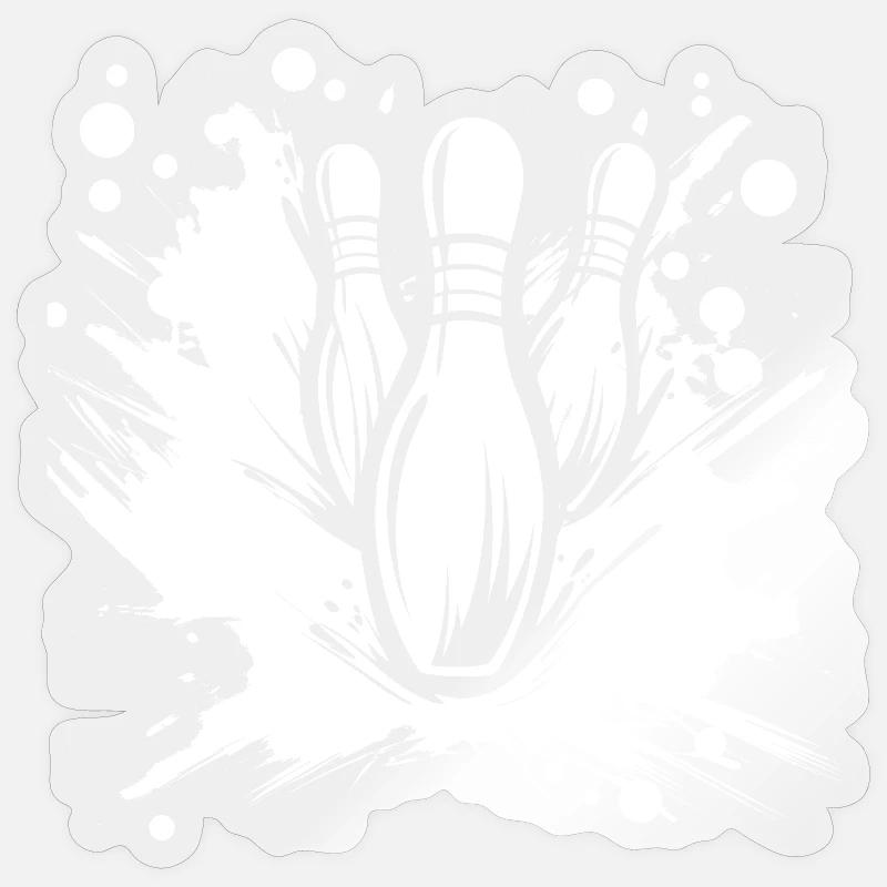Bowling - Sticker taille S (10 x 10 cm) - brillant transparent