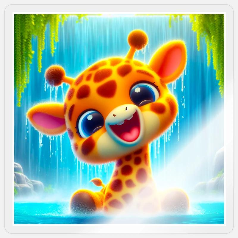 Giraffe - Sticker size S (10 x 10 cm) - transparent glossy