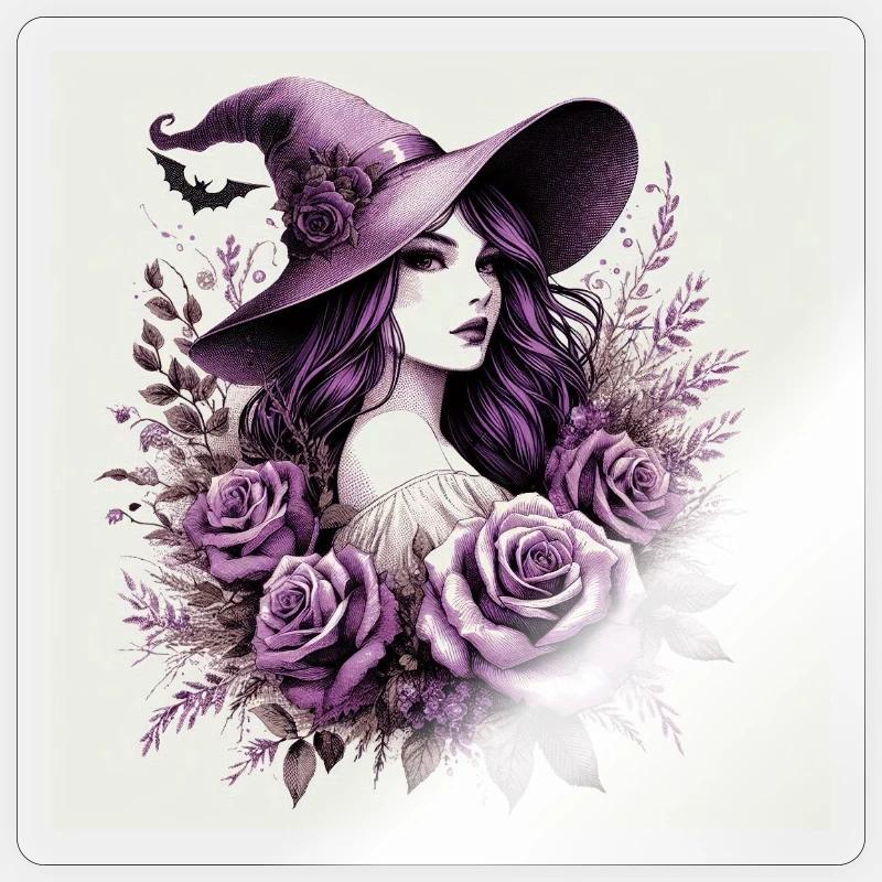 Violetta Witch - Sticker size S (10 x 10 cm) - transparent glossy