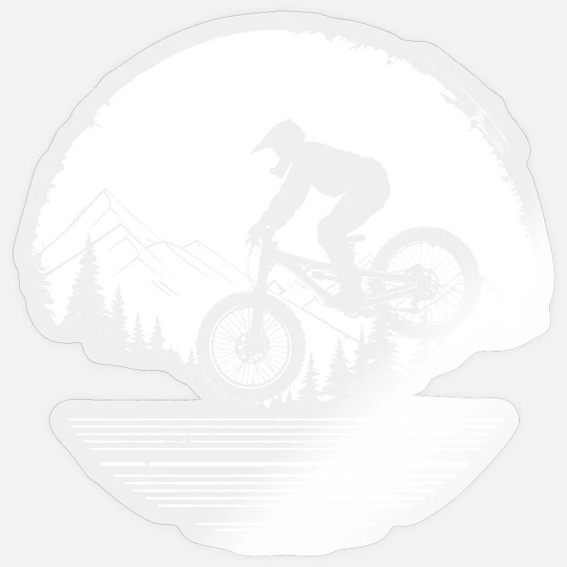 Amateurs de VTT - Sticker taille S (10 x 10 cm) - brillant transparent