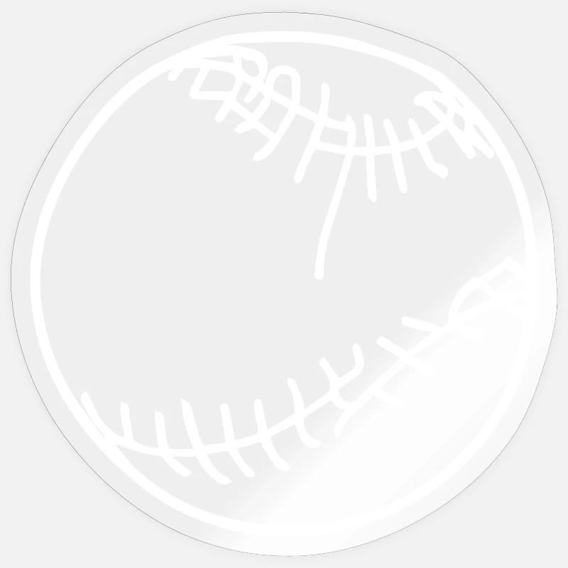 Baseball Ball Sketch - Sticker size S (10 x 10 cm) - transparent glossy