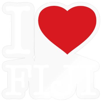 I LOVE FIJI - Sticker size S (10 x 10 cm) - transparent glossy - Front