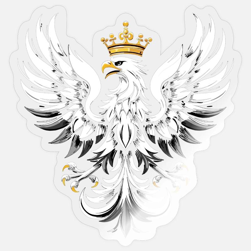 Polska Eagle Pole Polish Eagle White Gift - Sticker size S (10 x 10 cm) - transparent glossy