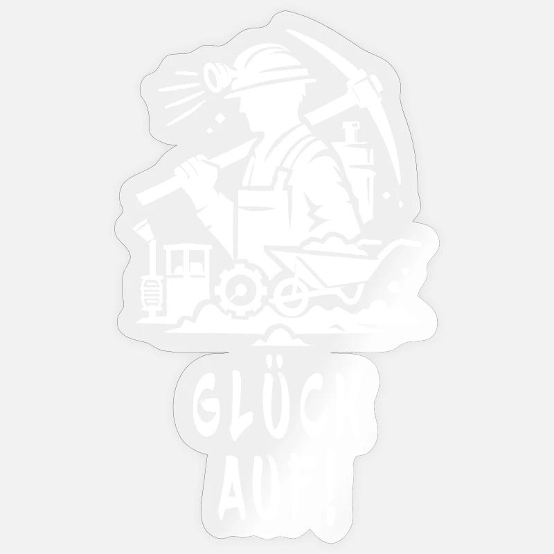 Good luck! Mining Design - Sticker size S (10 x 10 cm) - transparent glossy