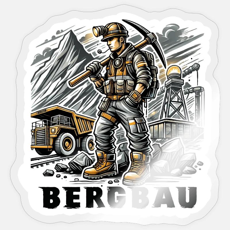 Hard work in mining Sticker size S (10 x 10 cm)