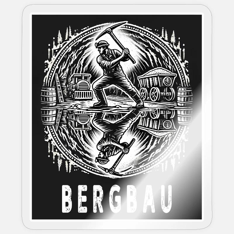 Harte Arbeit im Bergbau - Sticker Größe S (10 x 10 cm) - Transparent glänzend