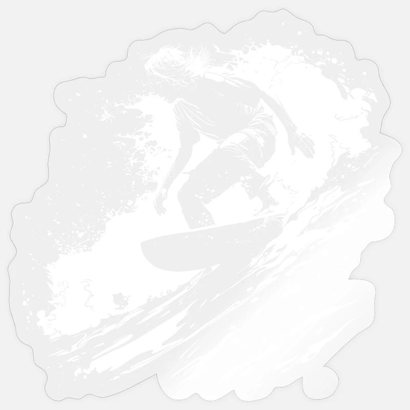 Surf - Sticker taille S (10 x 10 cm) - brillant transparent