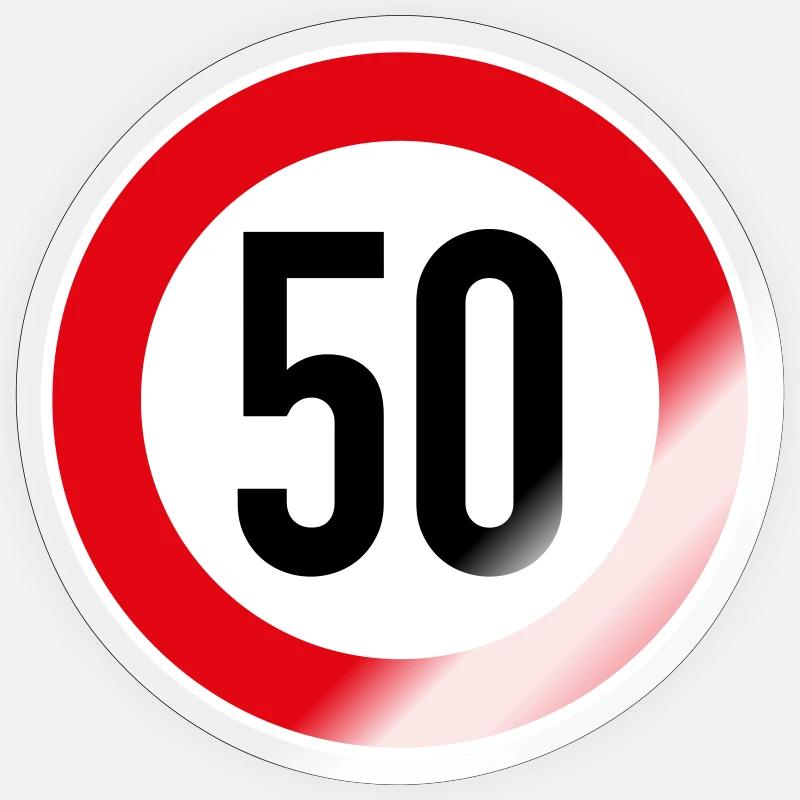 50 Geburtstag - Sticker Größe S (10 x 10 cm) - Transparent glänzend