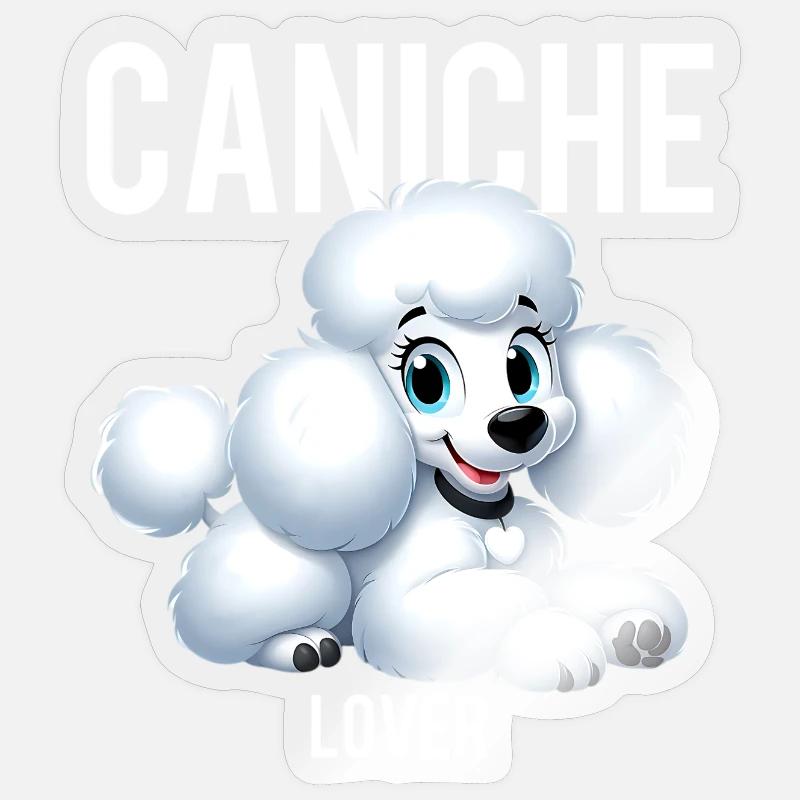 caniche lover - Sticker taille S (10 x 10 cm) - brillant transparent