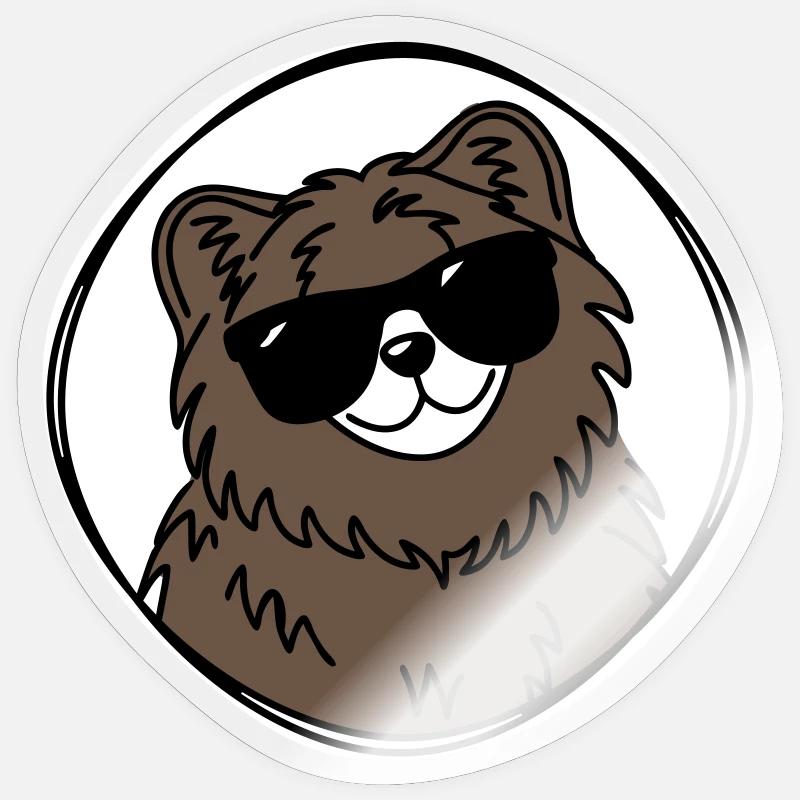 Cool Bear - Sticker size S (10 x 10 cm) - transparent glossy