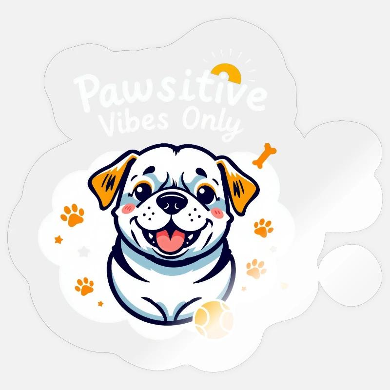 Pawsitive Vibes Only - Sticker size S (10 x 10 cm) - transparent glossy