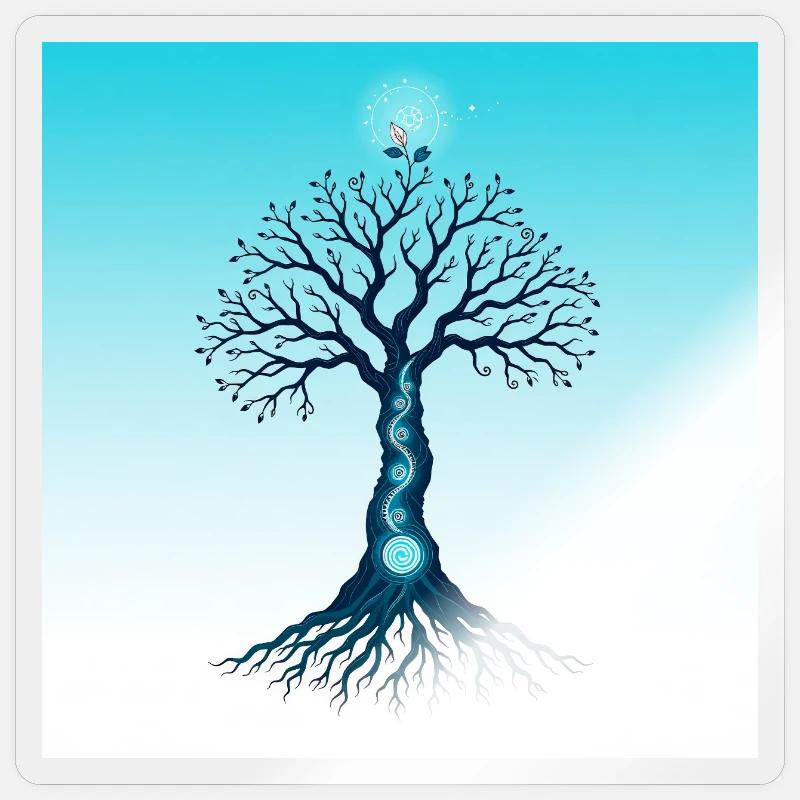 Spiritual Tree - Sticker taille S (10 x 10 cm) - brillant transparent