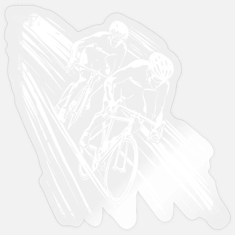 Radfahrer Grafik - Sticker Größe S (10 x 10 cm) - Transparent glänzend