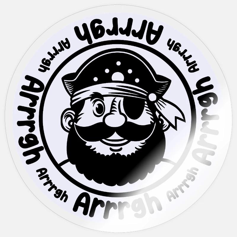 Drôle de pirate avec cache-œil - Sticker taille S (10 x 10 cm) - brillant transparent