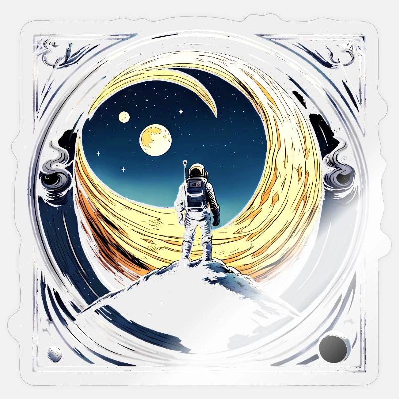 Space_01 - Sticker Größe S (10 x 10 cm) - Transparent glänzend