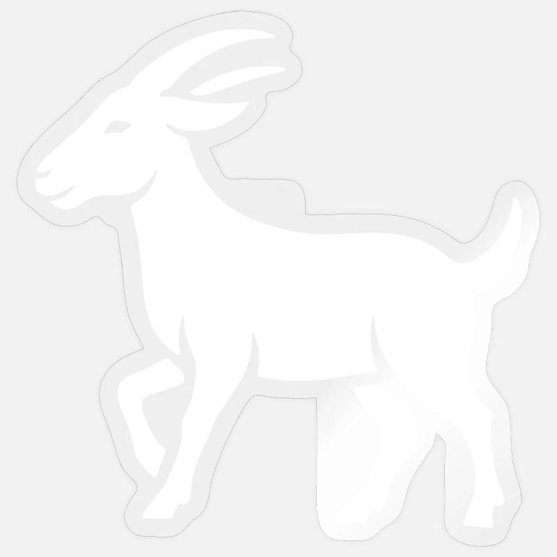 Geißbock - Sticker Größe S (10 x 10 cm) - Transparent glänzend