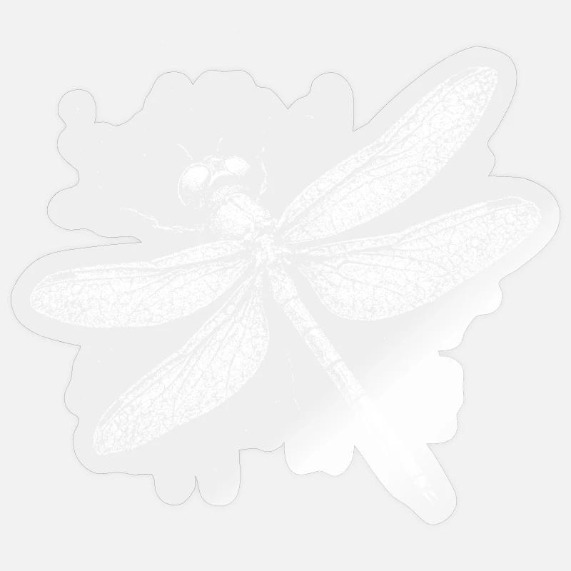 Libelle - Sticker Größe S (10 x 10 cm) - Transparent glänzend