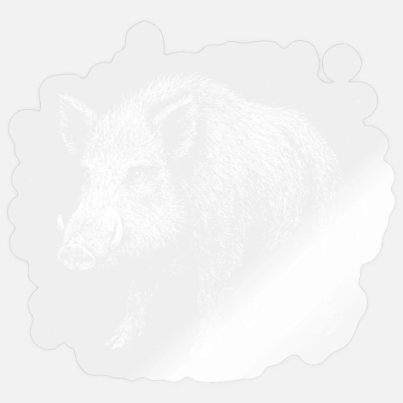 Sanglier - Sticker taille S (10 x 10 cm) - brillant transparent