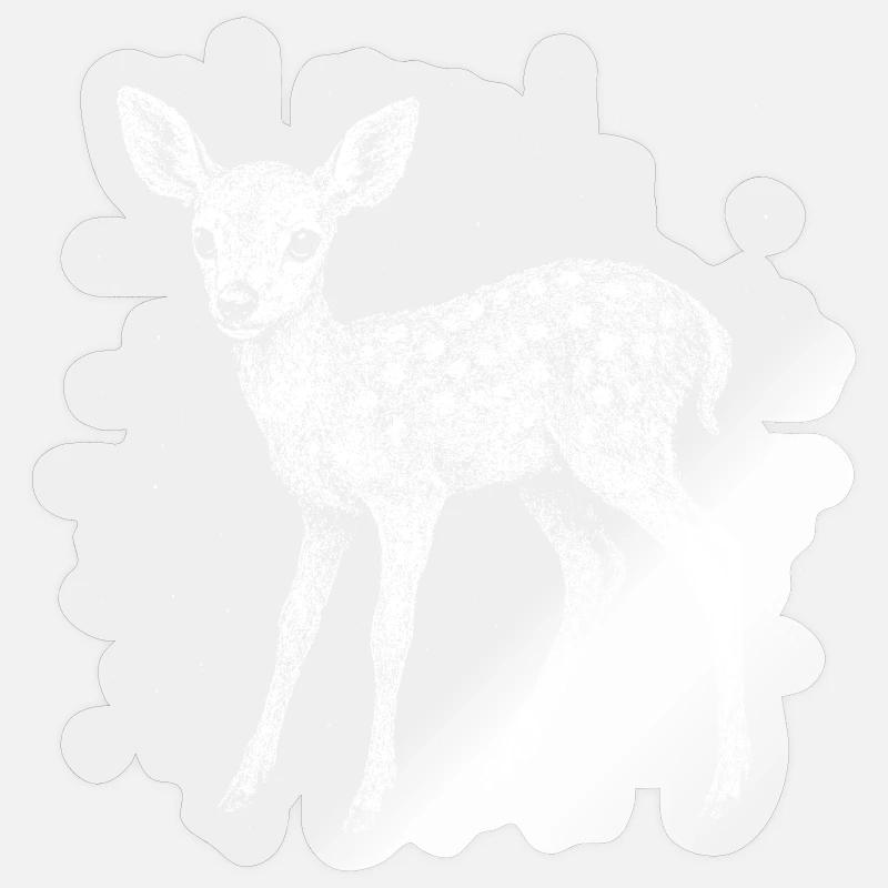 Rehkitz - Sticker Größe S (10 x 10 cm) - Transparent glänzend