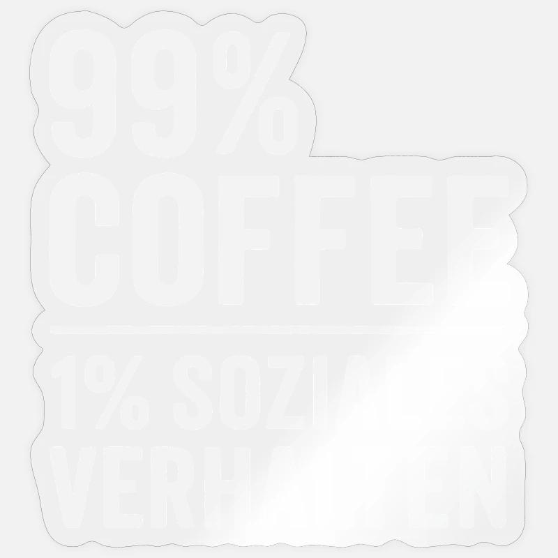 99 % Kaffee - Sticker Größe S (10 x 10 cm) - Transparent glänzend