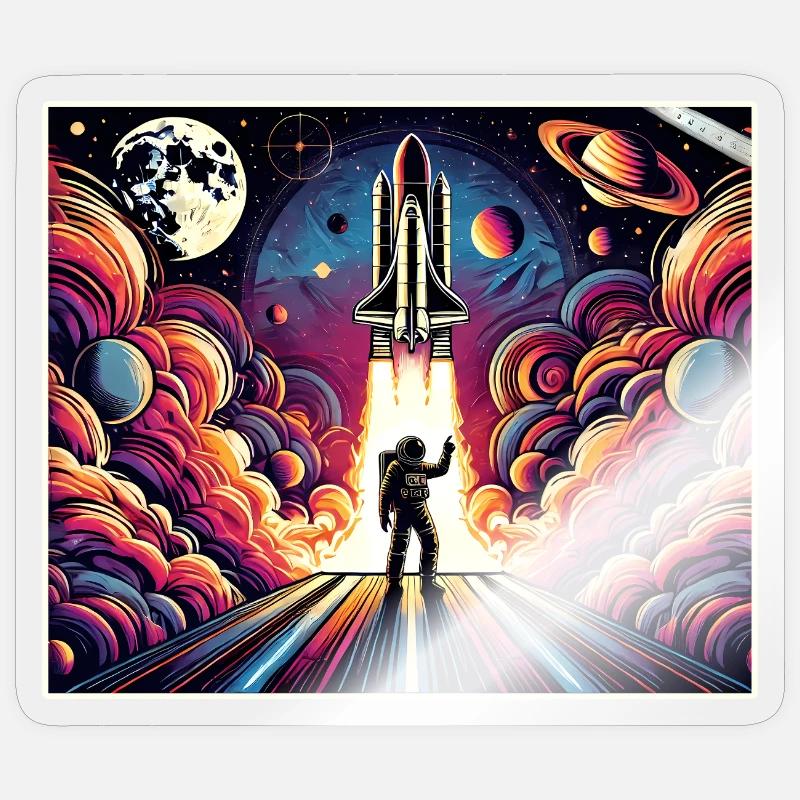 Conception de mission spatiale d’astronaute Sticker taille S (10 x 10 cm)