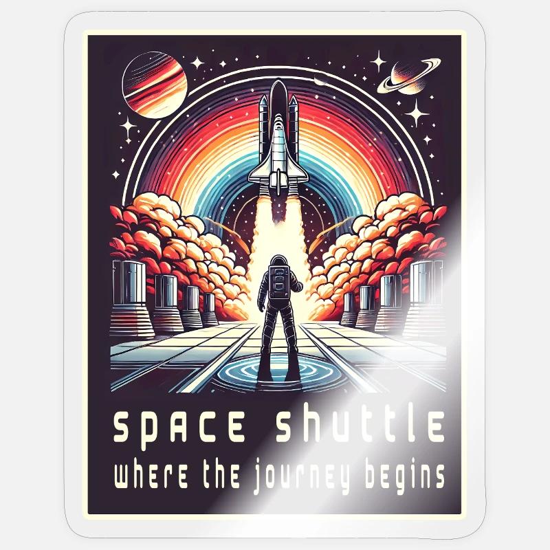 Navette spatiale - Le voyage commence Sticker taille S (10 x 10 cm)