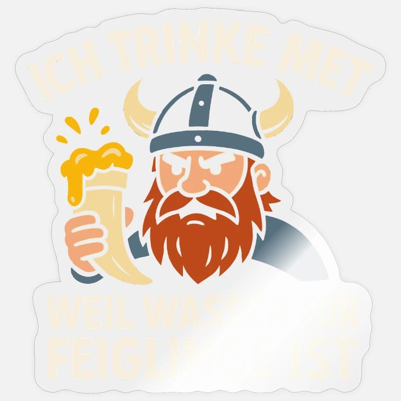 I drink mead - Sticker size S (10 x 10 cm) - transparent glossy