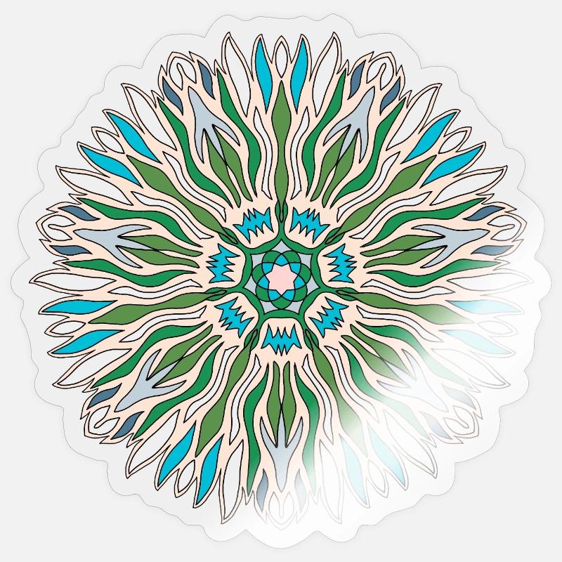 Mandala de la mer - Sticker taille S (10 x 10 cm) - brillant transparent