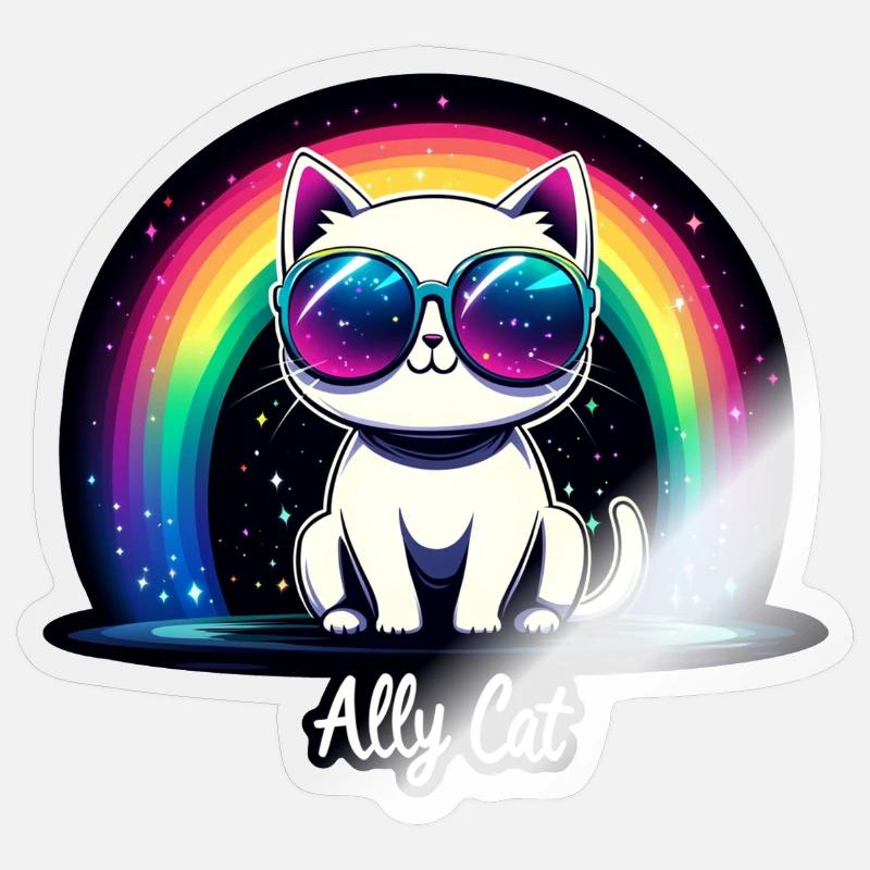Ally Cat Pride - Sticker Größe S (10 x 10 cm) - Transparent glänzend