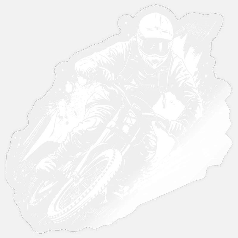BMX Biker Drawing - Sticker size S (10 x 10 cm) - transparent glossy