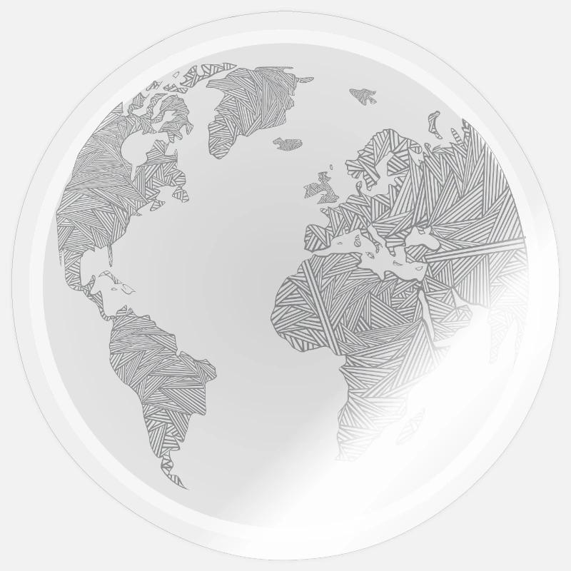 Geometric Globe Design - Sticker size S (10 x 10 cm) - transparent glossy