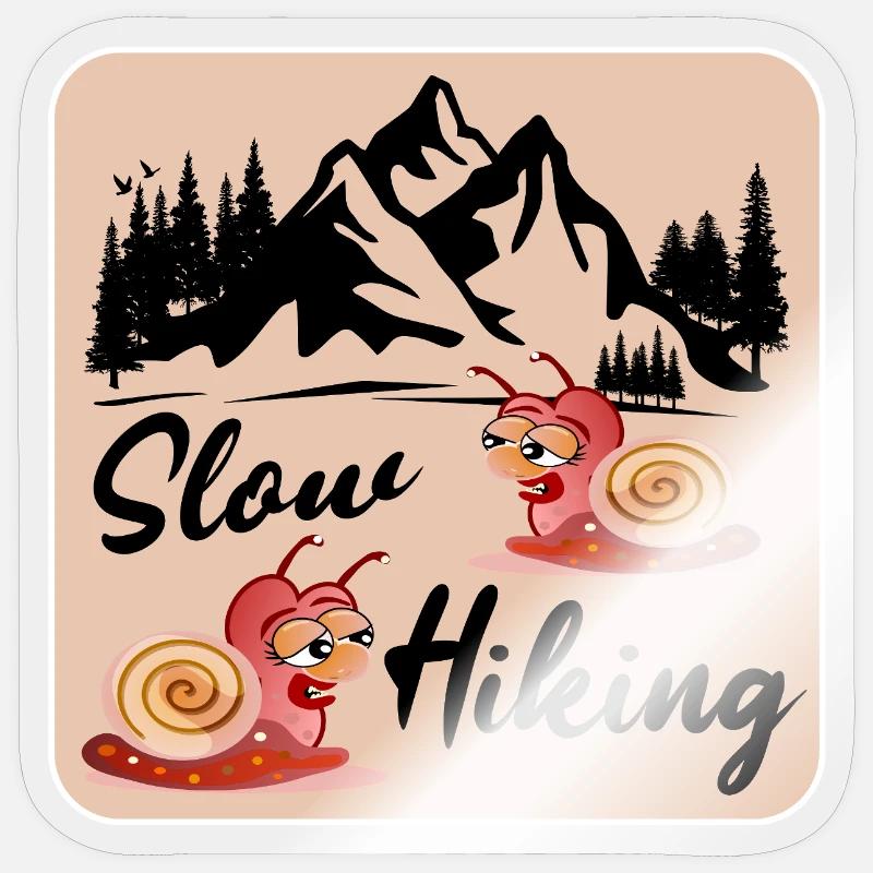 LANGSAM WANDERNDES PAAR SCHNECKE - Sticker Größe S (10 x 10 cm) - Transparent glänzend