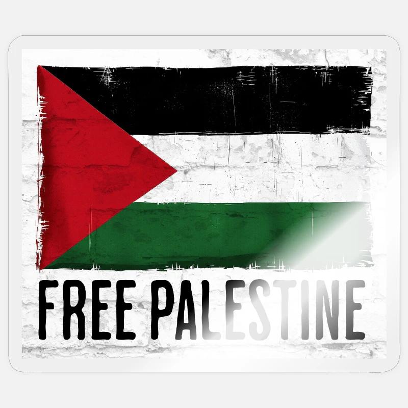 Conception du drapeau de la liberté pour la Palestine - Sticker taille S (10 x 10 cm) - brillant transparent