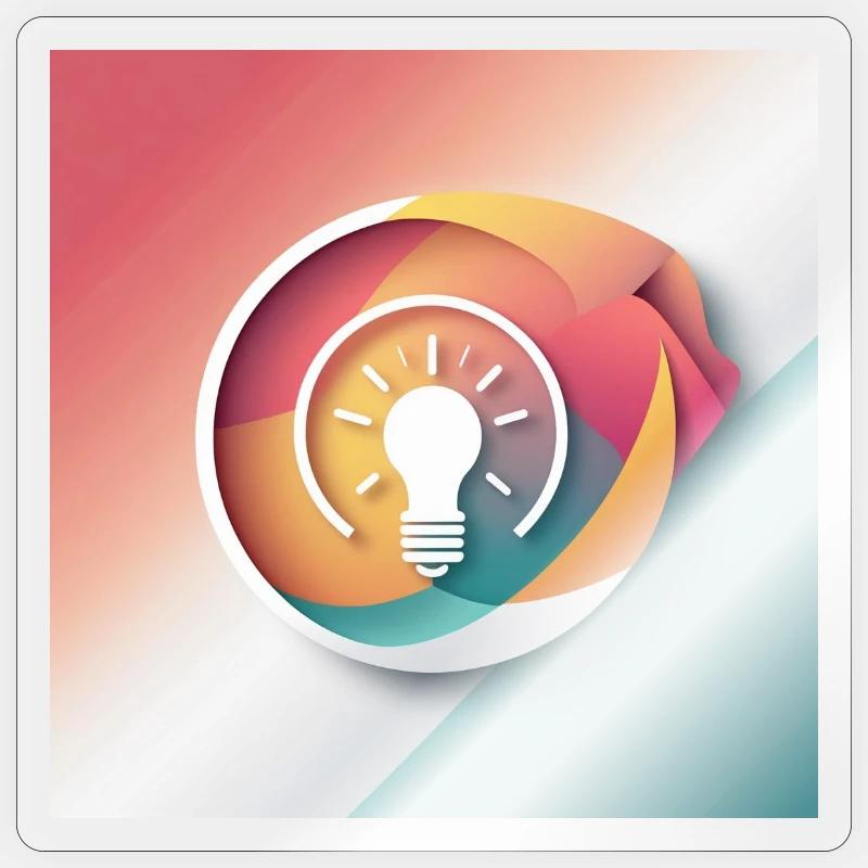 Illustration de créativité abstraite - Sticker taille S (10 x 10 cm) - brillant transparent
