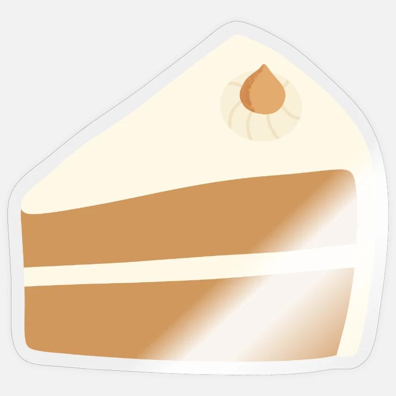 Conception de tranche de gâteau aux noix Sticker taille S (10 x 10 cm)