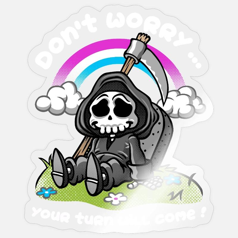 Don't worry - Sticker Größe S (10 x 10 cm) - Transparent glänzend