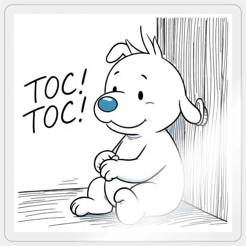 Idéfix Frappe Toc Toc Toc Sticker taille S (10 x 10 cm)