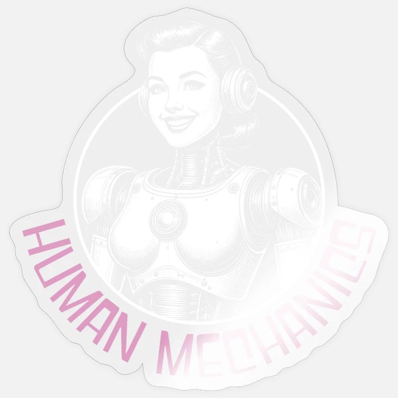Mechanical Human - Sticker size S (10 x 10 cm) - transparent glossy