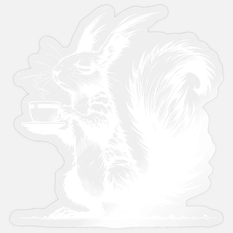 Kleines Hörnchen, große Tasse Eichhörnchen Koffein Sticker Größe S (10 x 10 cm)
